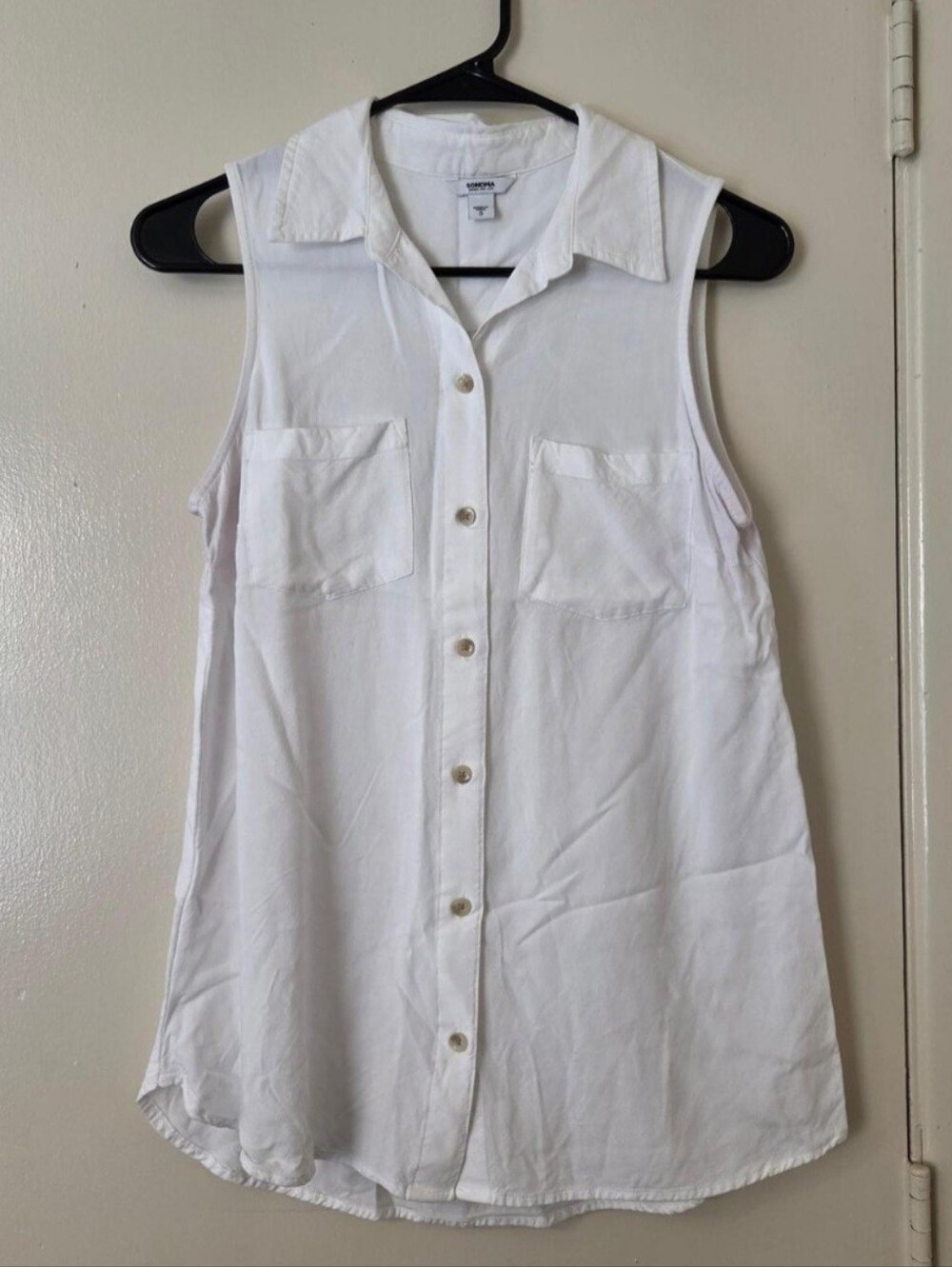 Sonoma Sleeveless Button-Front Blouse - White
